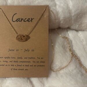 Gold tone Zodiac Astrology Cancer Necklace‎